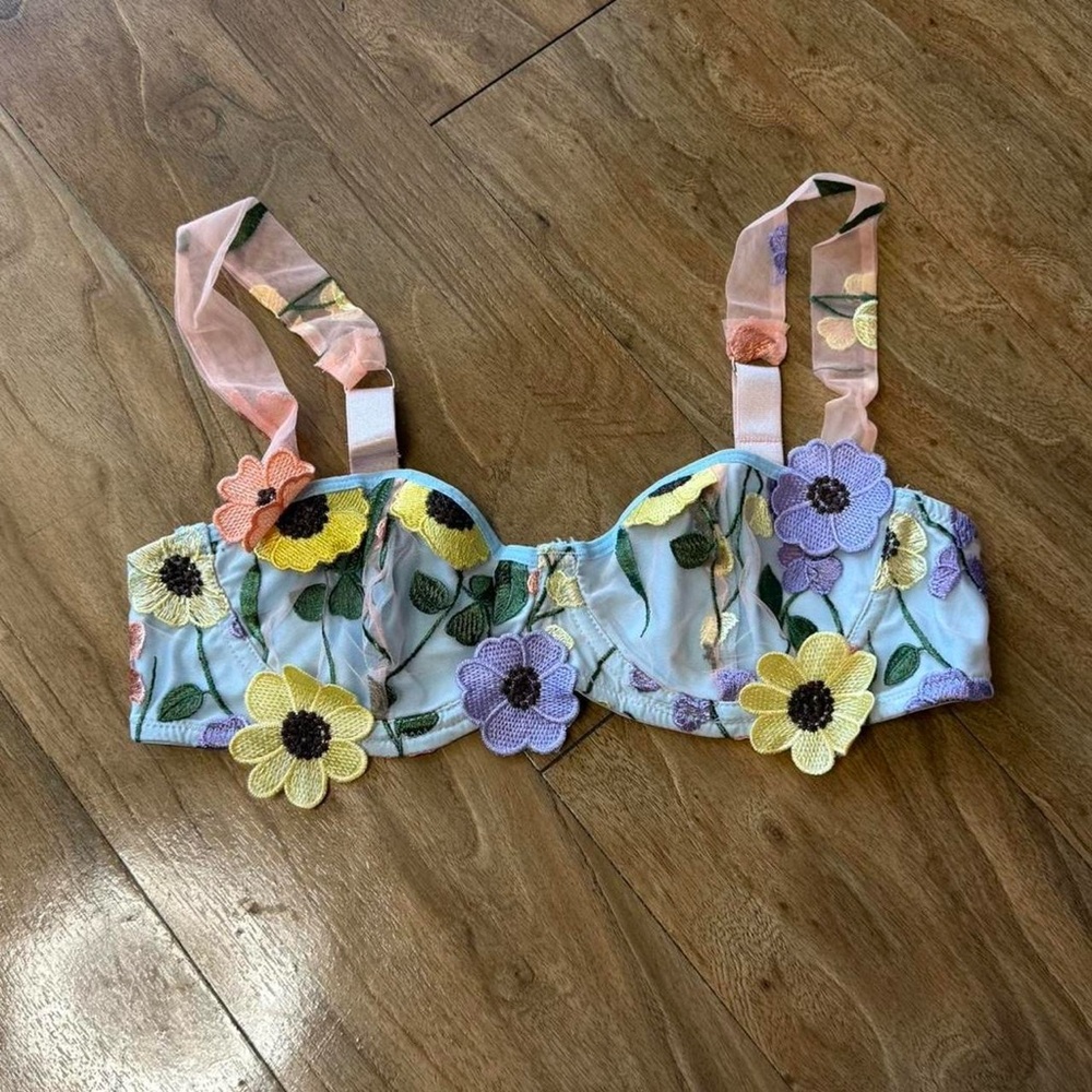 Floral Embroidered Bustier Top